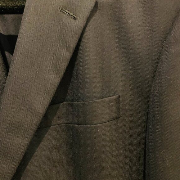 MILANO SAXXON 1818 Brooks Brothers Men's Dark Navy Blue Striped Suit 44R $1,395 - Picture 2 of 16